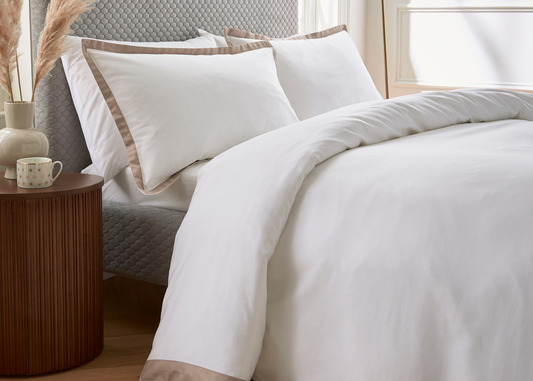 Bedeck of Belfast "Olenna" Duvet Cover Set in Truffle/Chalk