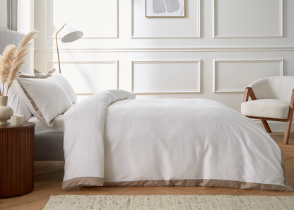 Bedeck of Belfast "Olenna" Duvet Cover Set in Truffle/Chalk