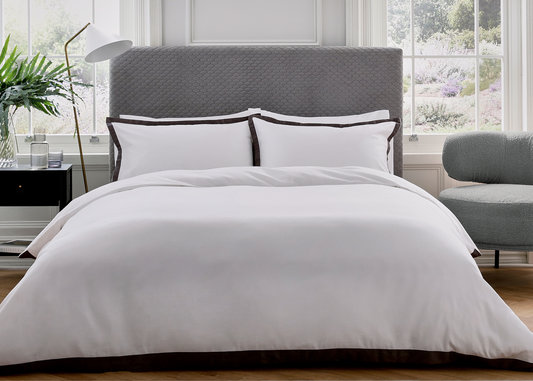 Bedeck of Belfast "Olenna" Duvet Cover Set in Charcoal/White