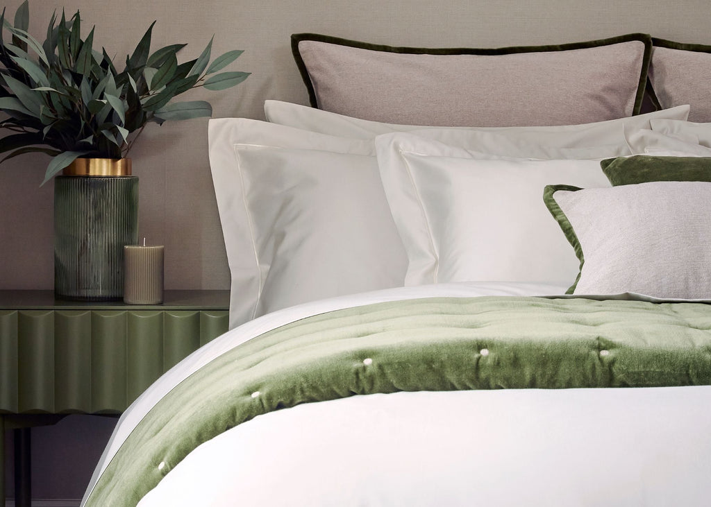 500TC Hygro Cotton Sateen Bed Linen with Parchment boarder Stitch
