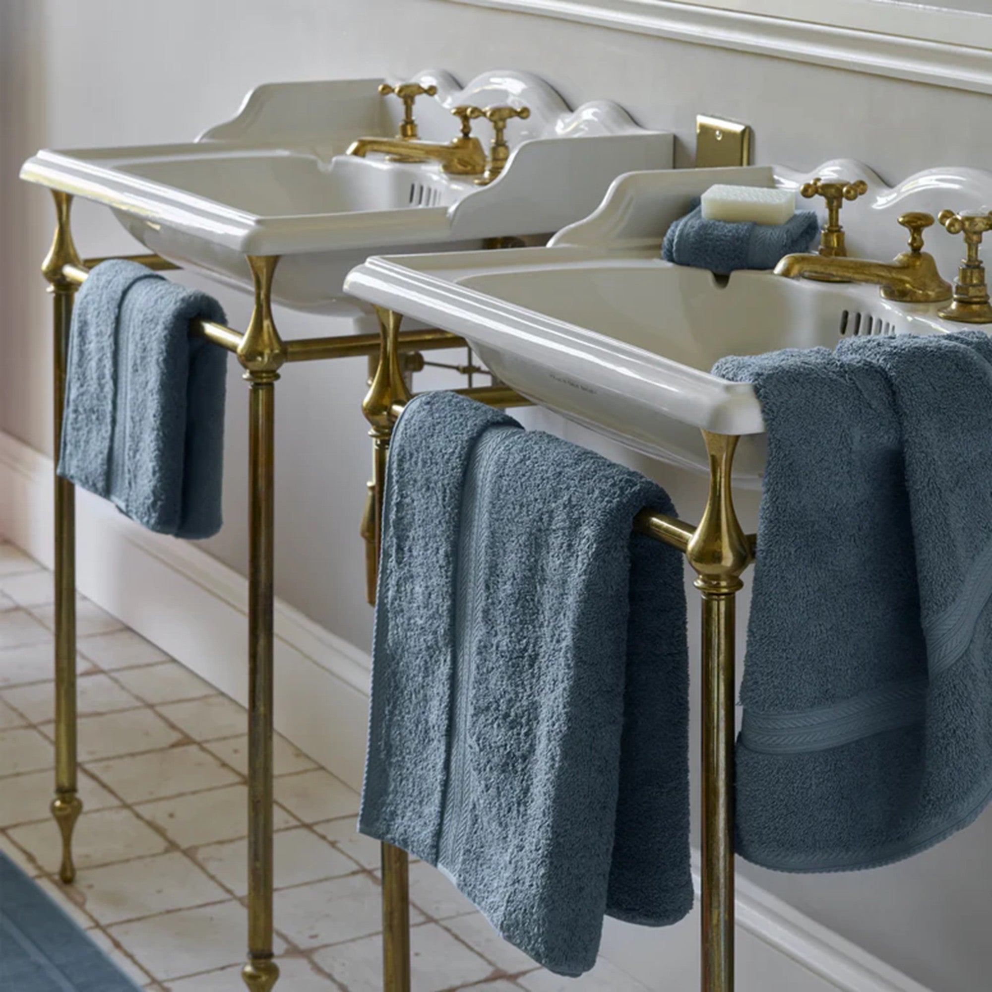 Renaissance Egyptian Cotton Bath Towels Collection in Denim