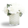 Rose Buds Herringbone Bouquet in Cream Vase – Artificial Silk Flowers