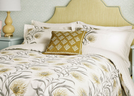 Sanderson "Catherinae" Duvet Cover Set in Hay (Gold)