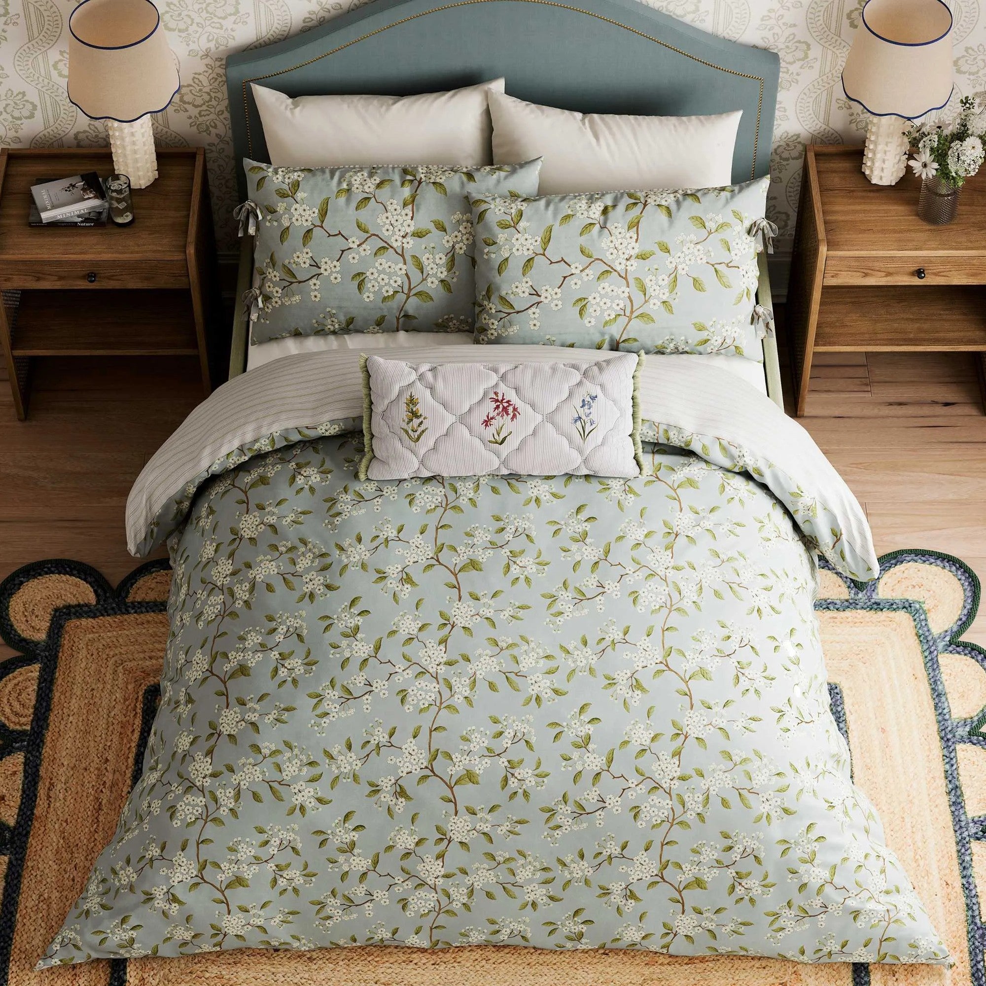 Damson Blossom Duvet Cover Set in Porcelain