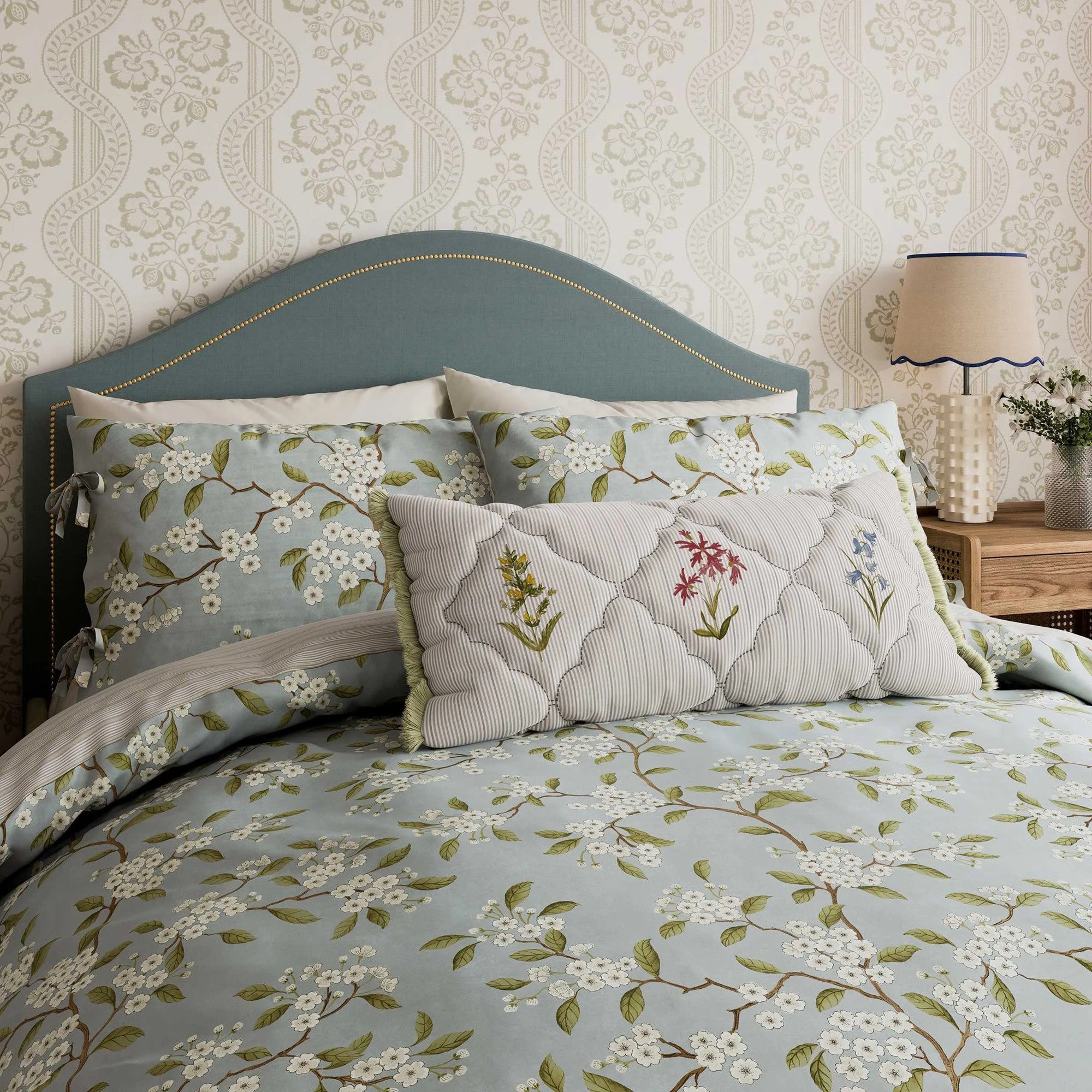 Damson Blossom Duvet Cover Set in Porcelain