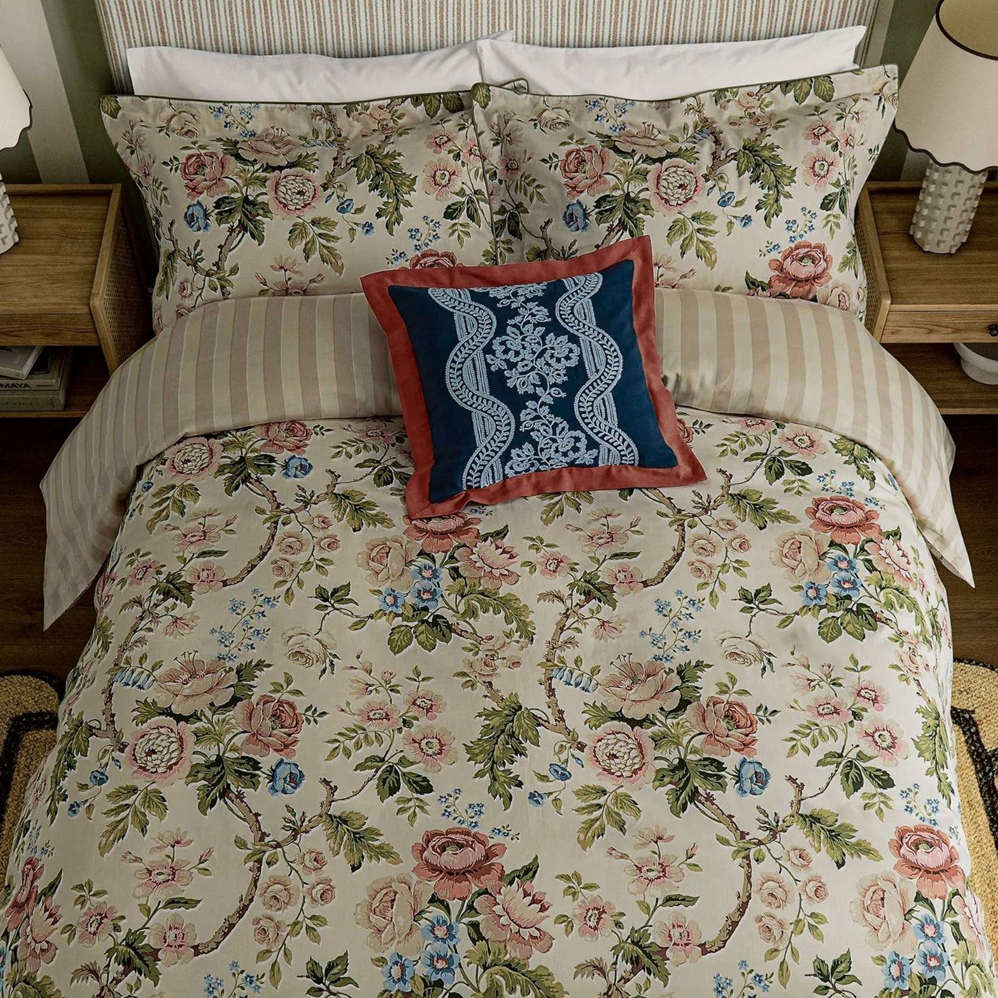 Hykenham Duvet Cover Set in Rose & Sage