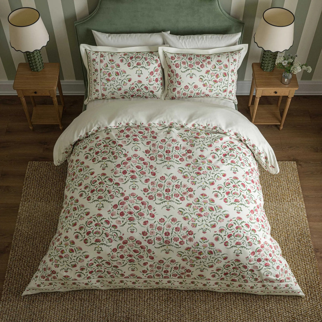 Ottoman Duvet Cover Set in Rose & Olive