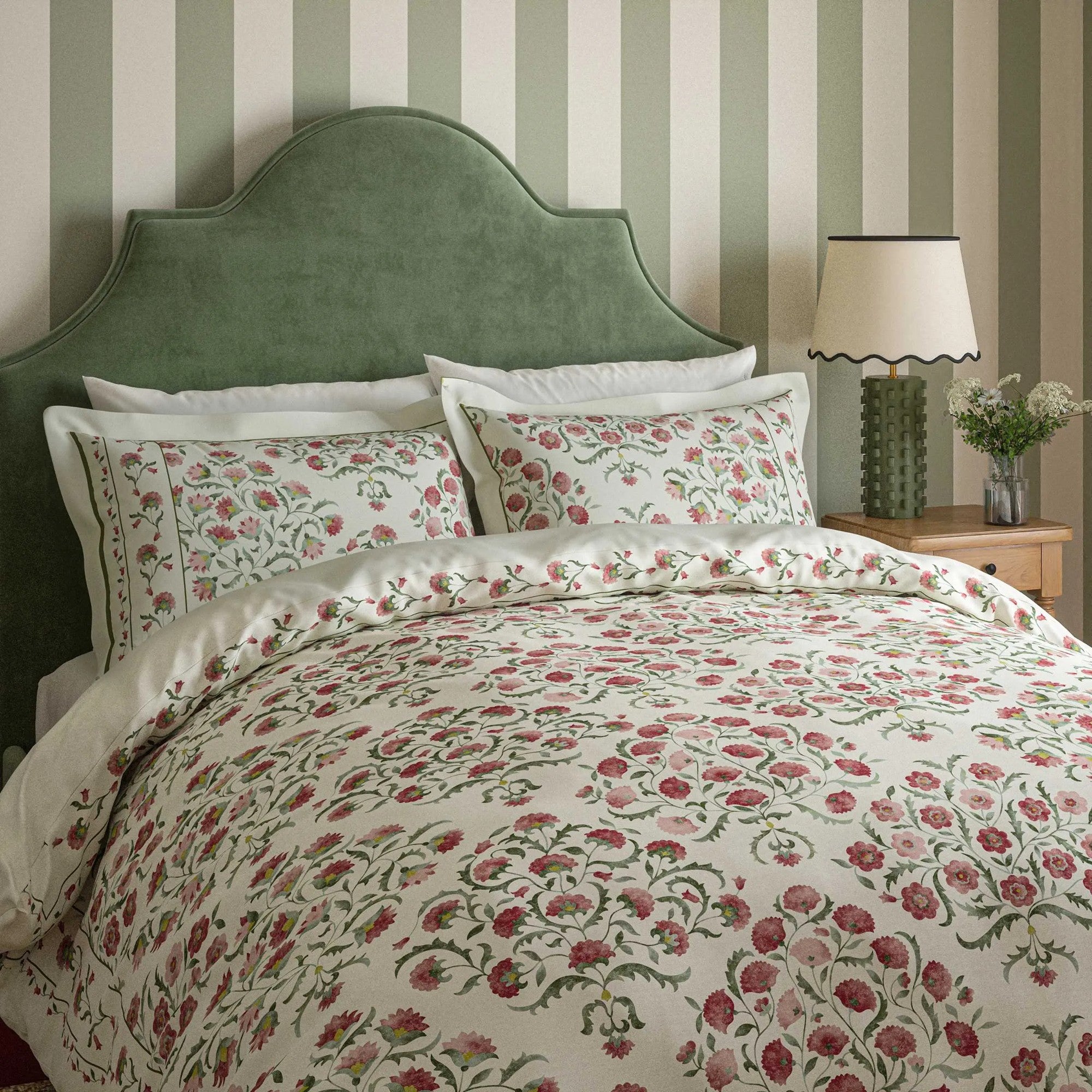 Ottoman Duvet Cover Set in Rose & Olive
