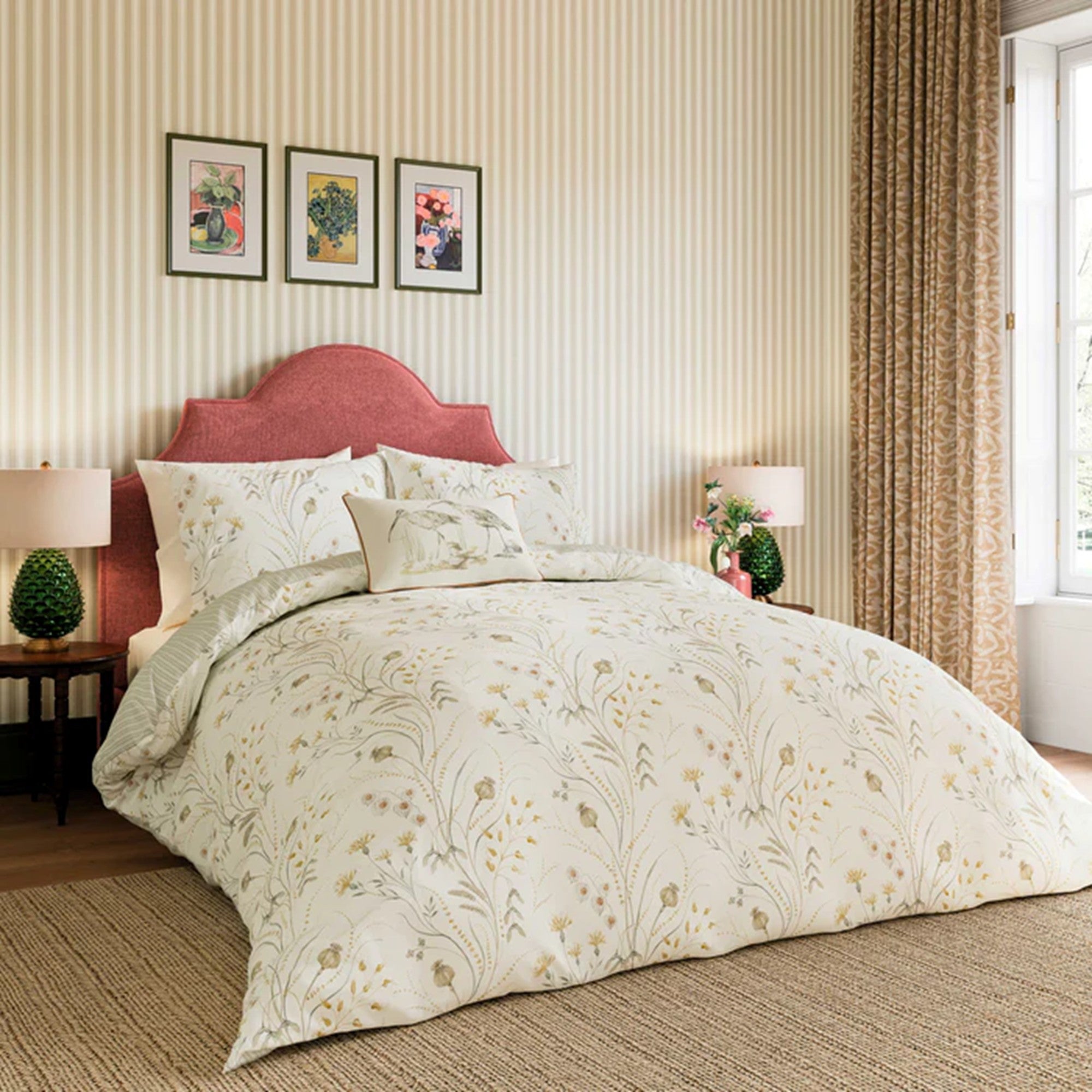 Summer Harvest Duvet Cover Set in Ochre & Mist