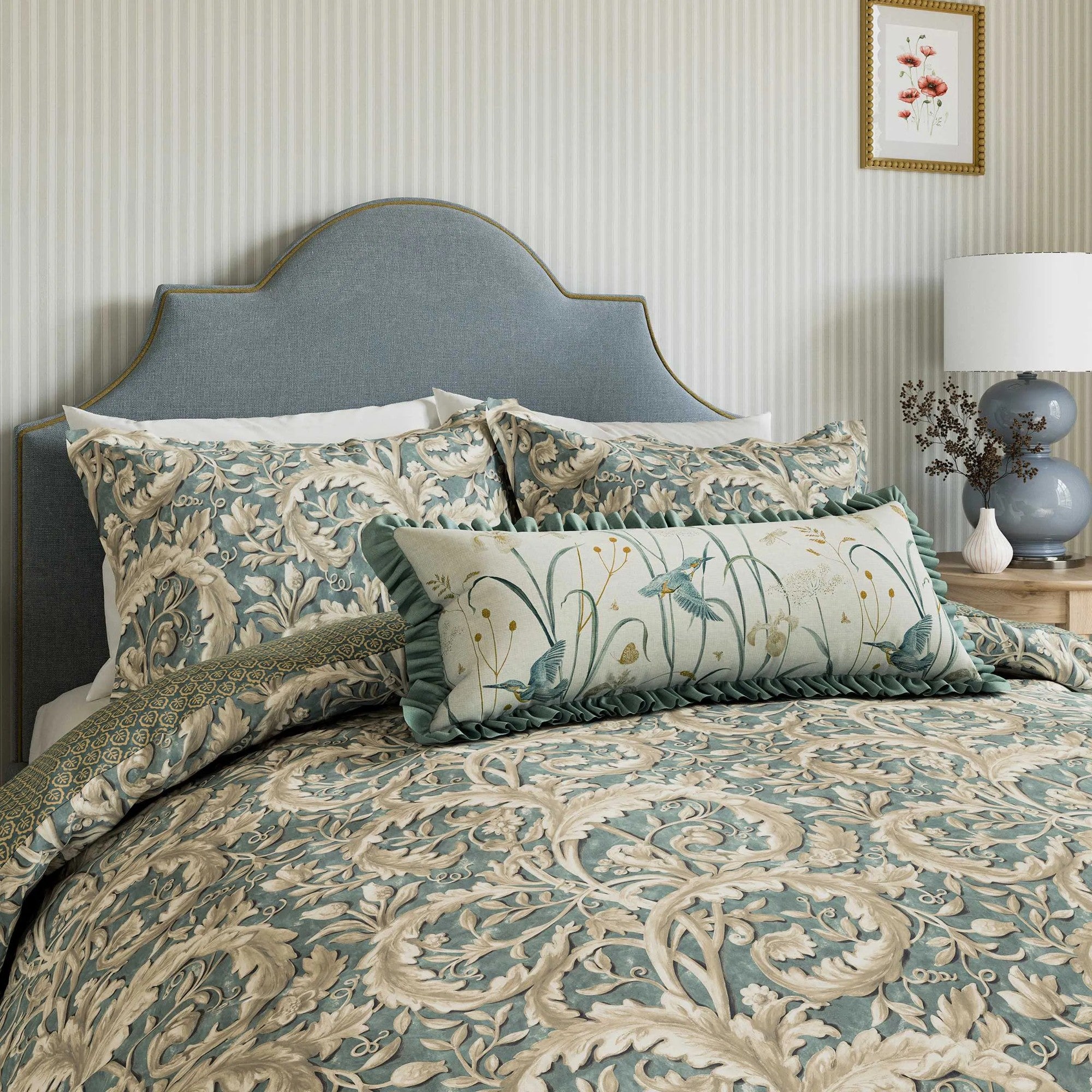 Tila Lime Duvet Cover Set in Soft Teal