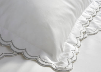 Christy "Scallop Edge" Duvet Cover Sets in Silver