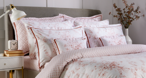 Christy "Toile" Filled Cushion in Blush
