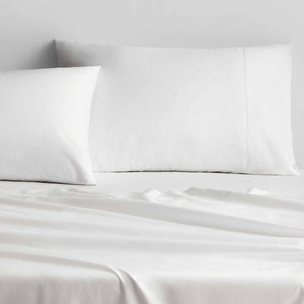 500 TC Cotton Sateen Fitted Sheet in Snow