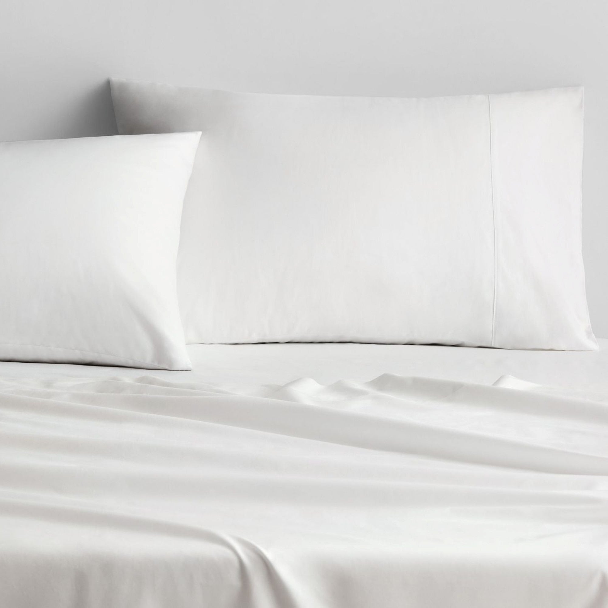 500 TC Cotton Sateen Duvet Cover Set in Snow