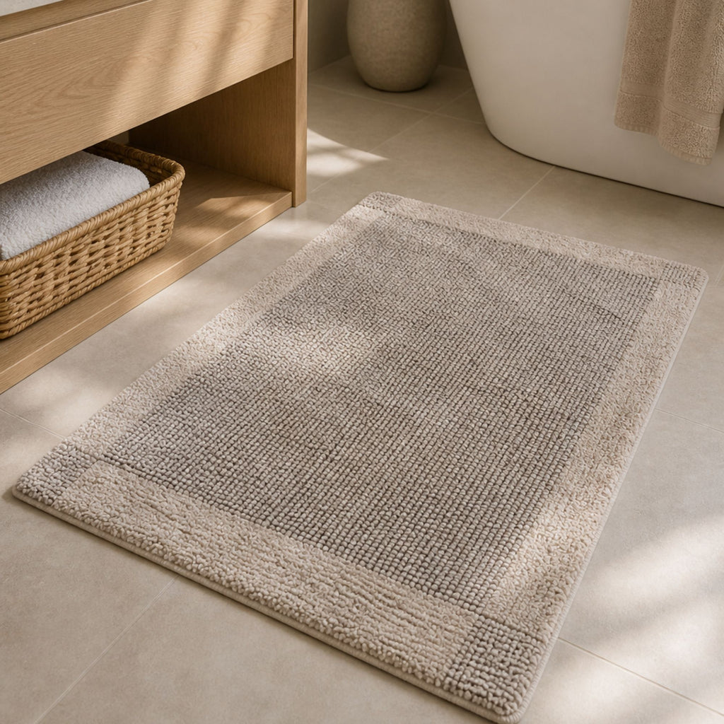 Larken Bath Tufted Rugs in Cloud Grey