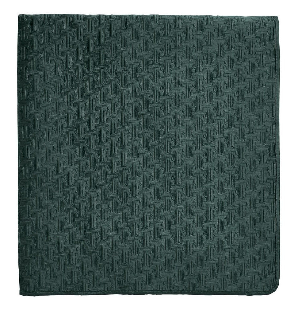 Ted Baker "T" Quilted Bedspread and Pillow Shams in Forest Green