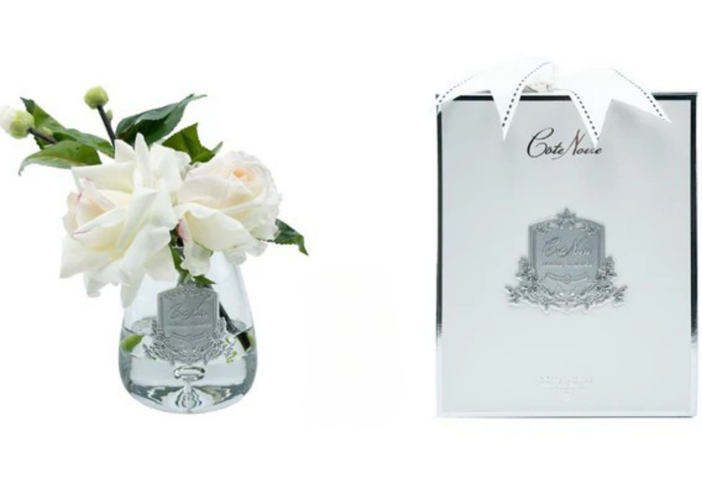 "Tear Rose Bouquet" in Glass Vase – Artificial Silk Flowers