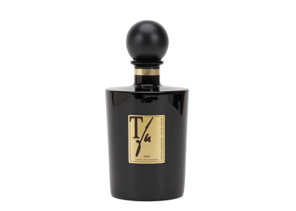 Teatro "Oro" Diffuser with Gift Box in Shiny Black Vase & Bamboo Sticks - 1500 ml