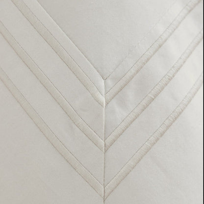 Linen Obsession "Triple Line" 500 Thread Count Egyptian Cotton Sateen Bed Linen in Ivory (cream)