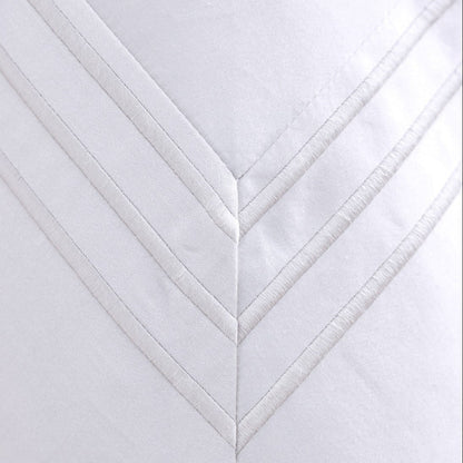Linen Obsession "Triple Line" 500 Thread Count Egyptian Cotton Sateen Bed Linen in White