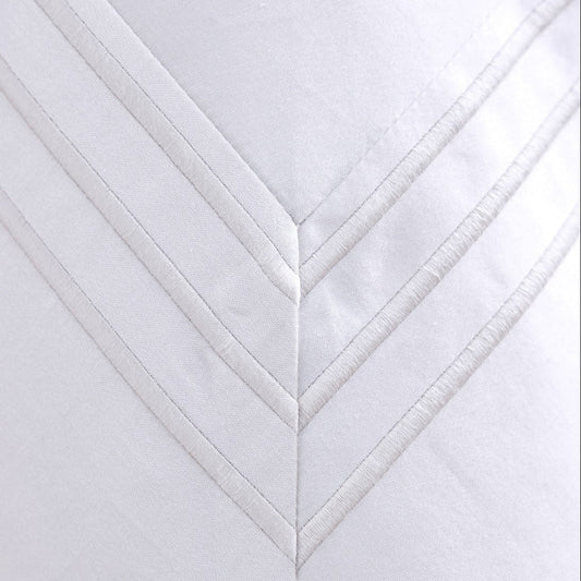 Linen Obsession "Triple Line" 500 Thread Count Egyptian Cotton Sateen Bed Linen in White
