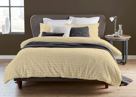 Christy "Turin Stripe" Duvet Cover Sets in Ochre (Yellow)