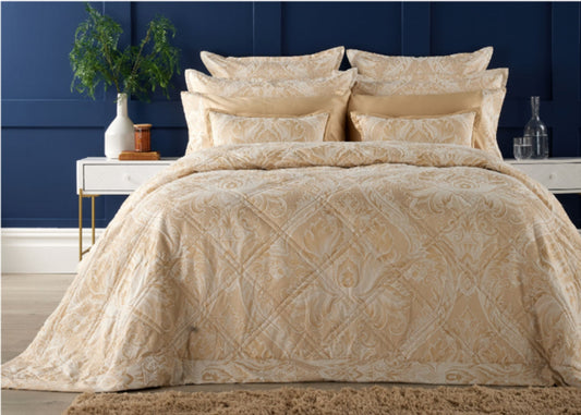 Christy "Fairfield" Jacquard Comforter & Bedspread Sets in Gold