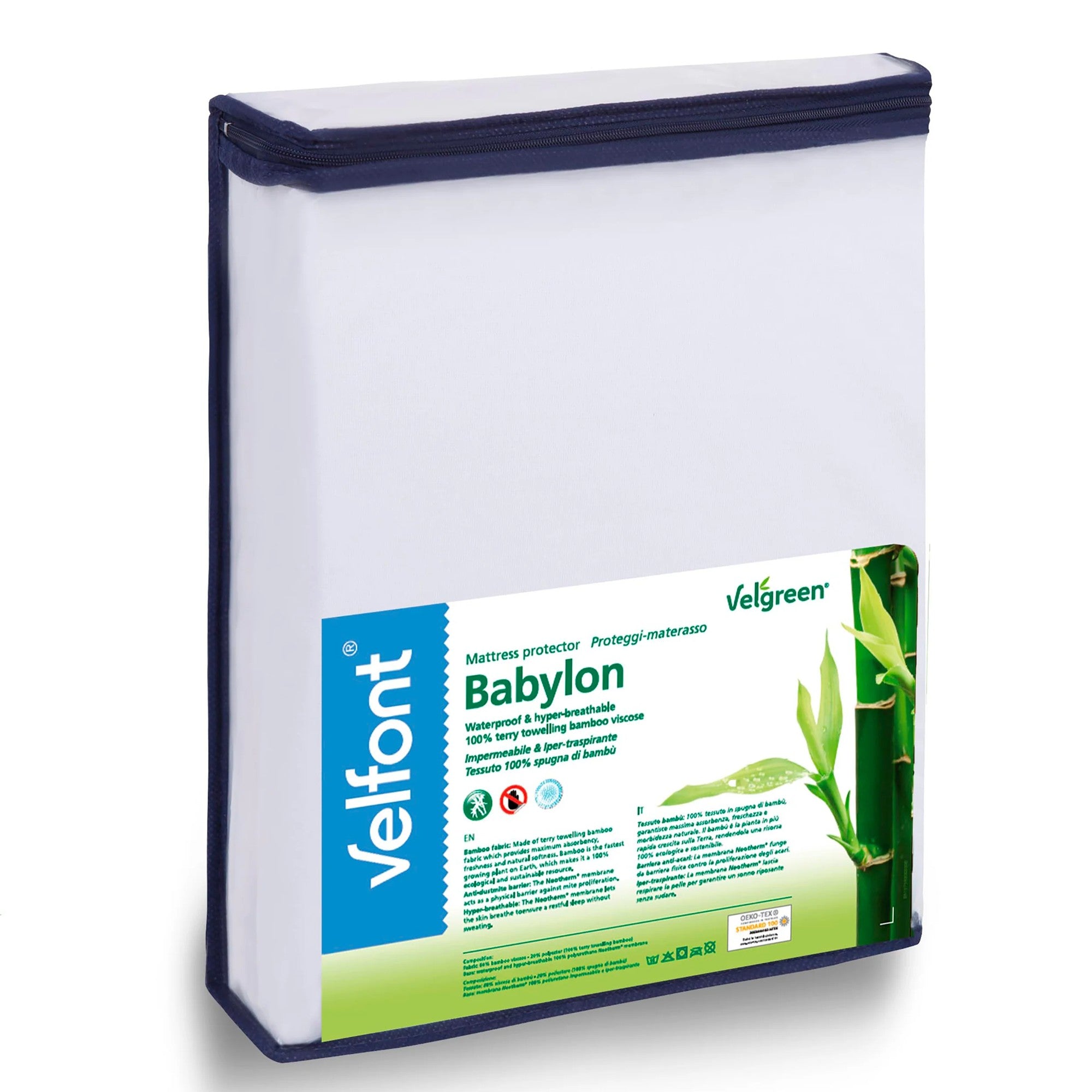 Velfont "Babylon" Mattress Protector Bamboo White