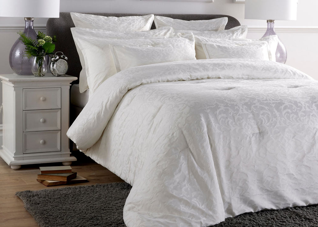 Christy "Venice" Jacquard 11 Pcs Comforter Set in White