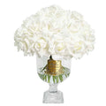 Versailles Rose Bouquet in Glass Vase – 31 Artificial Silk Flowers
