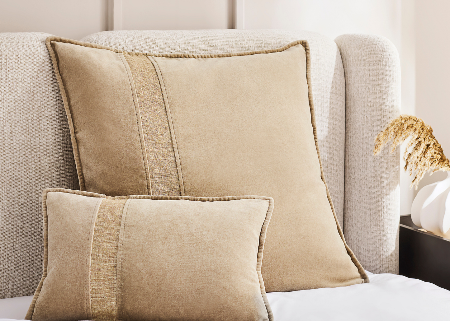 Christy "Antibes" Decorative Filled Cushion in Sand (Taupe)