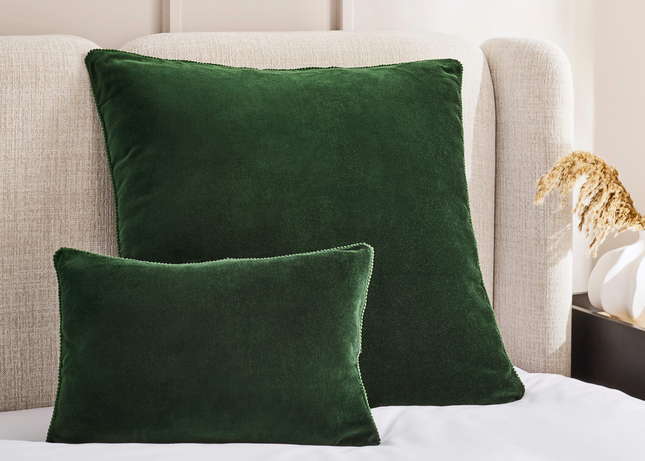Christy "Arles" Decorative Filled Cushion in Forest Green