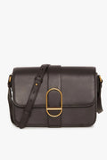 Beatrix Flap Over Leather Cross Body in Black