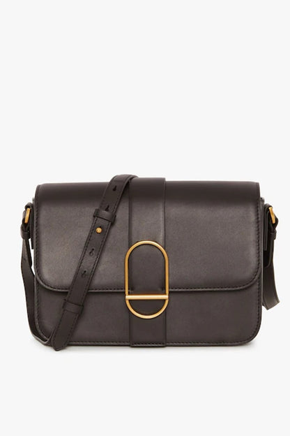 Jasper Conran "Beatrix" Flap Over Leather Cross Body in Black