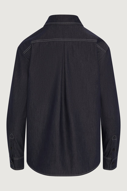 Jasper Conran "Faye" Denim Button Through Shirt in Blue
