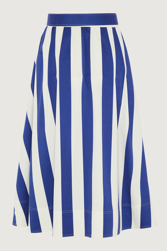 Jasper Conran "Fiona" Striped" Full Skirt in Blue
