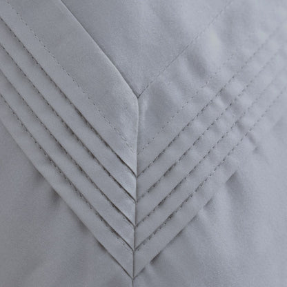 Linen Obsession "Pleated" 500 Thread Count Egyptian Cotton Sateen Bed Linen in Silver