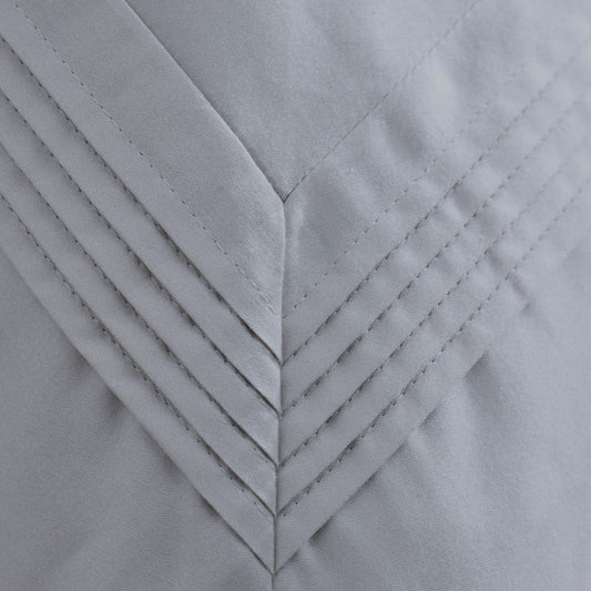 Linen Obsession "Pleated" 500 Thread Count Egyptian Cotton Sateen Bed Linen in Silver