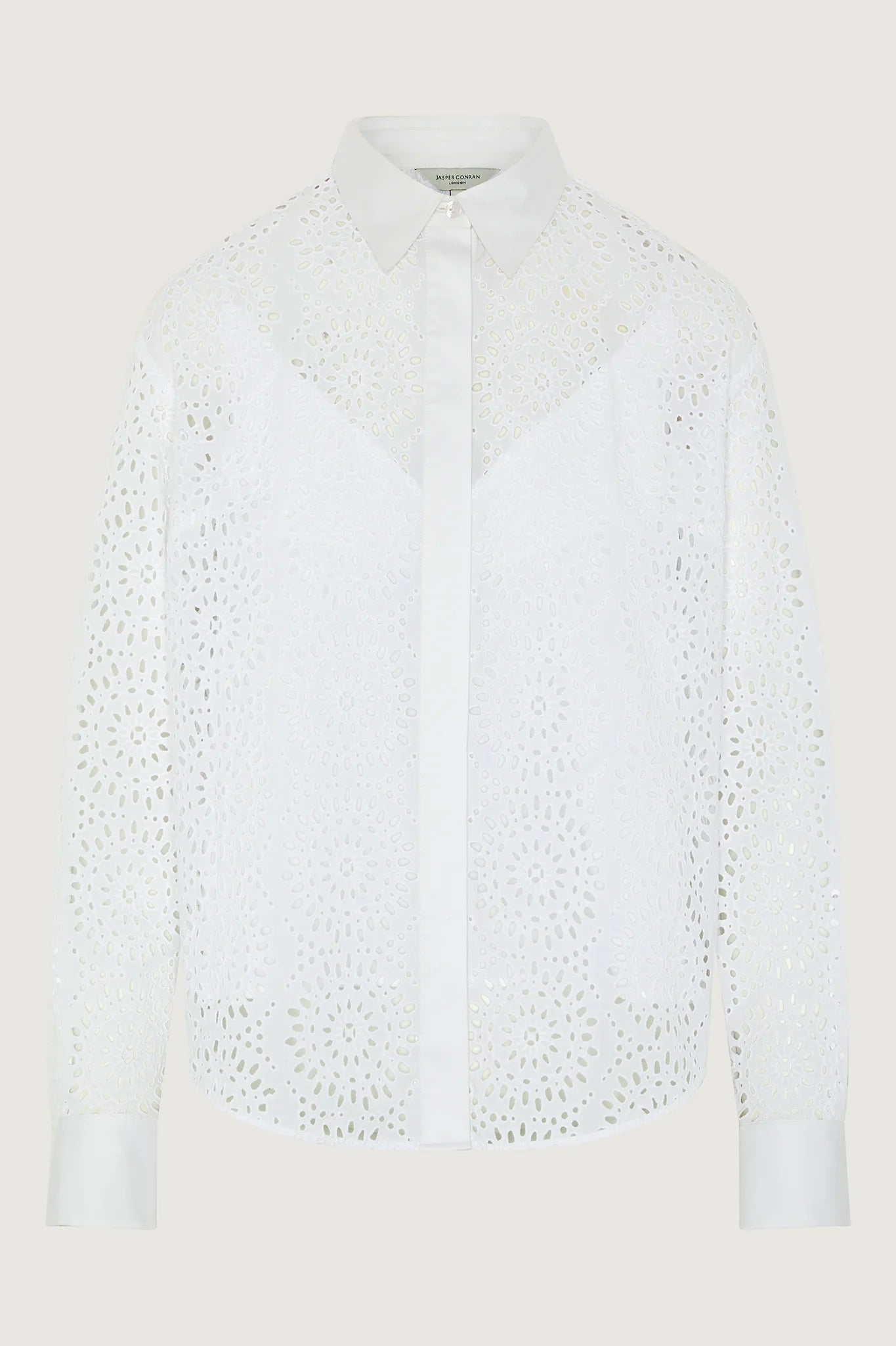 Felicia Broderie Shirt in White