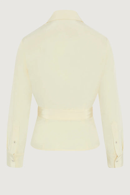 Jasper Conran "Genevieve" Silk Wrap Shirt in Champagne