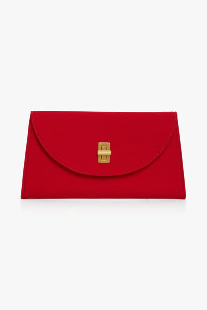Jasper Conran "Gigi" Wool Silk Clutch Bag in Red