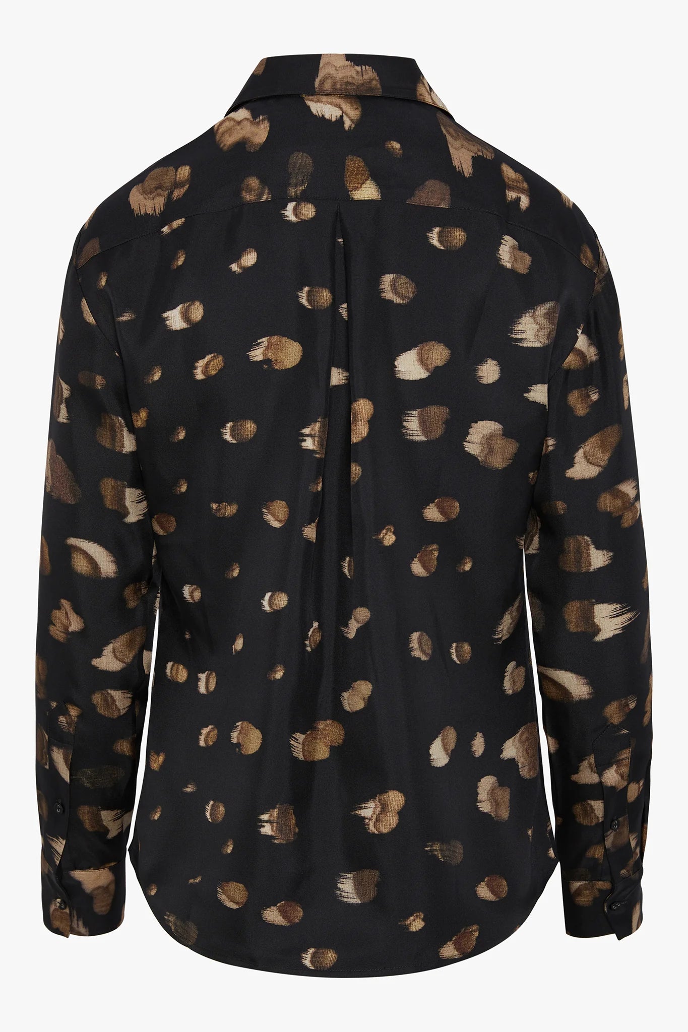 Jasper Conran "Isabella" Silk Twill Printed Shirt in Brown
