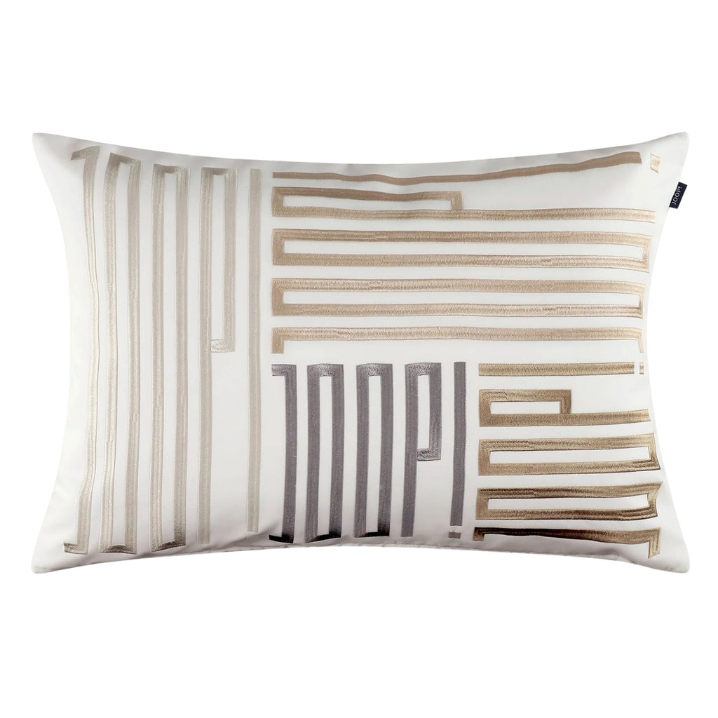 Bars Decorative Filled Cushion in Beige