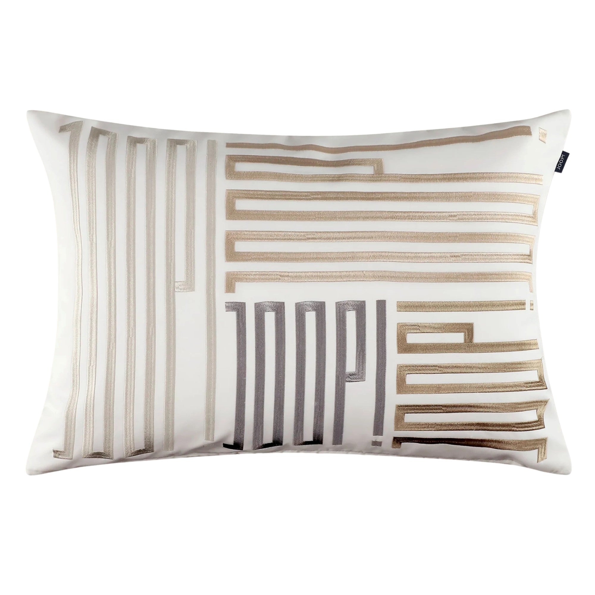 Bars Decorative Filled Cushion in Beige