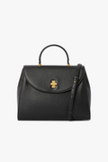 Jasper Conran "Gigi" Leather Top Handle Grab Bag in Black