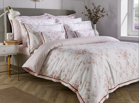 Christy "Toile" Filled Cushion in Blush